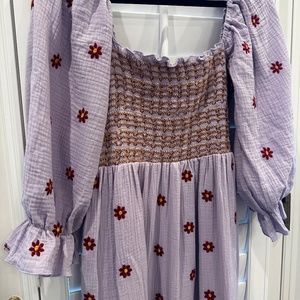 Embroidered Maxi Dress “Dahlia” • Medium